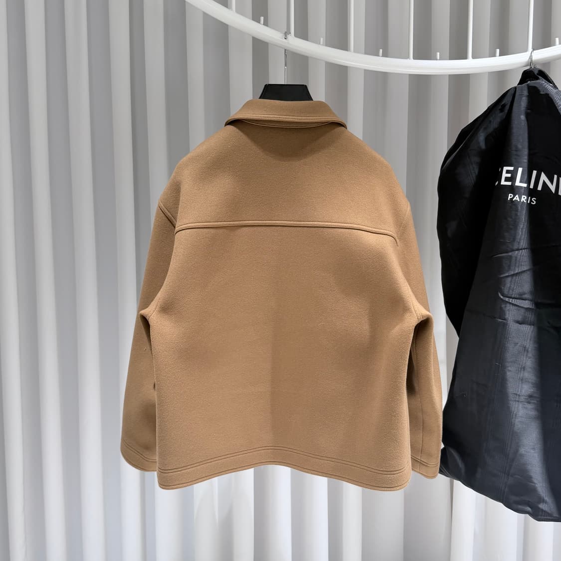 (S/48) / 셀린느 신상 트리오페 자수로고 울 펠트 자켓 카멜 상품이미지5