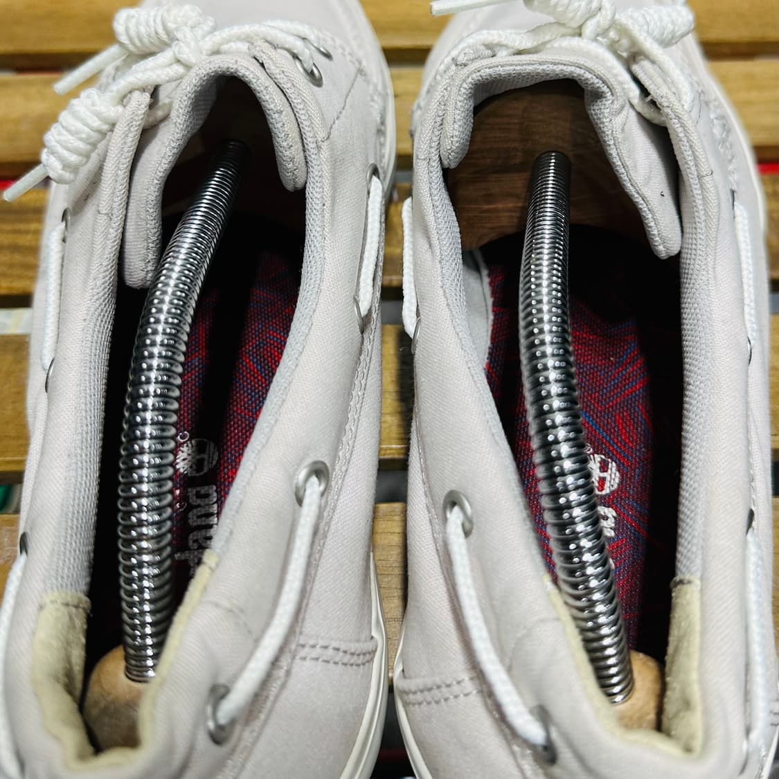 275) 팀버랜드 로퍼 남성 남자 스니커즈 보트 슈즈 화이트 캔버스 상품이미지5