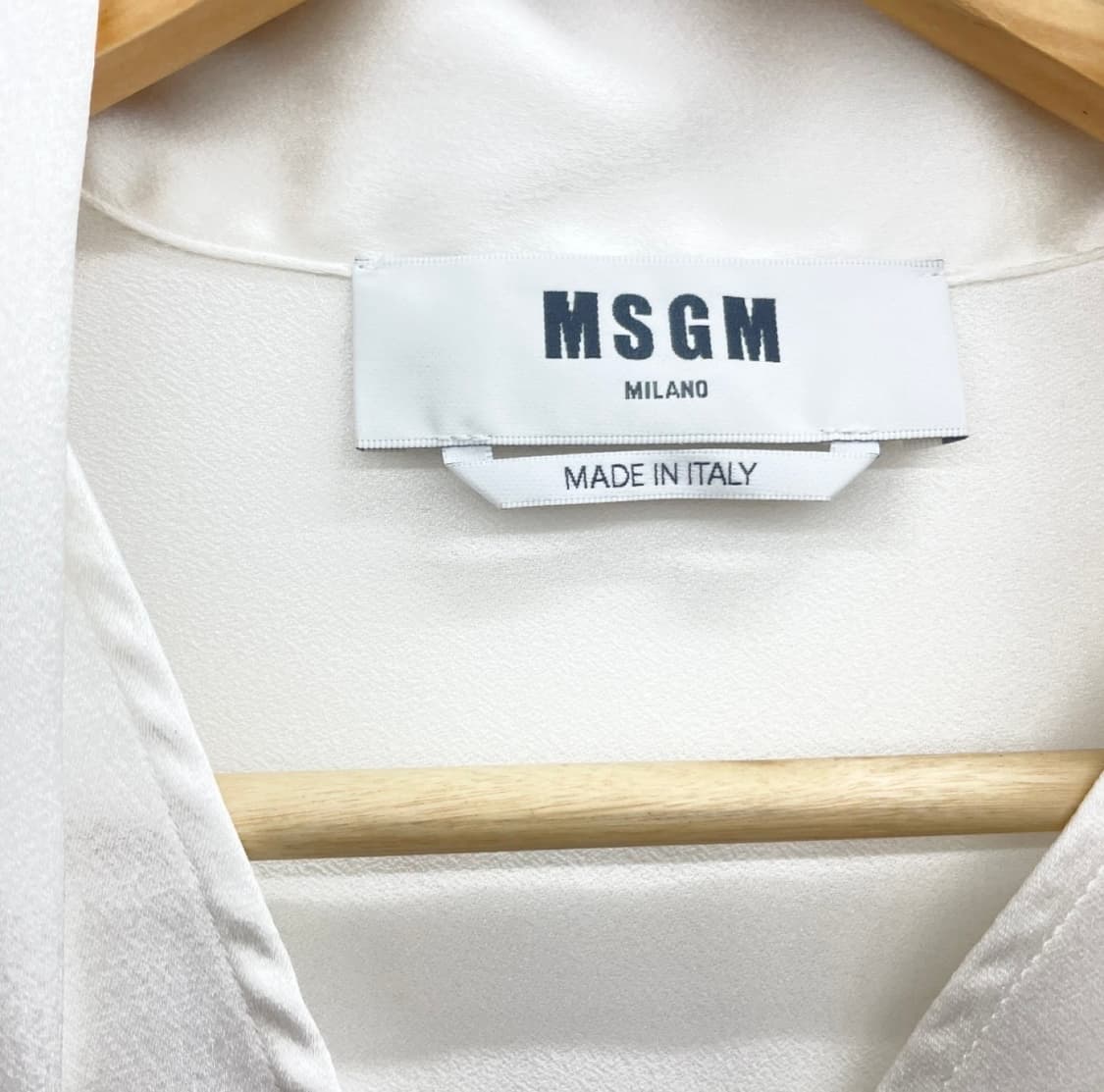 MSGM 실크 타이 화이트 블라우스 상품이미지4