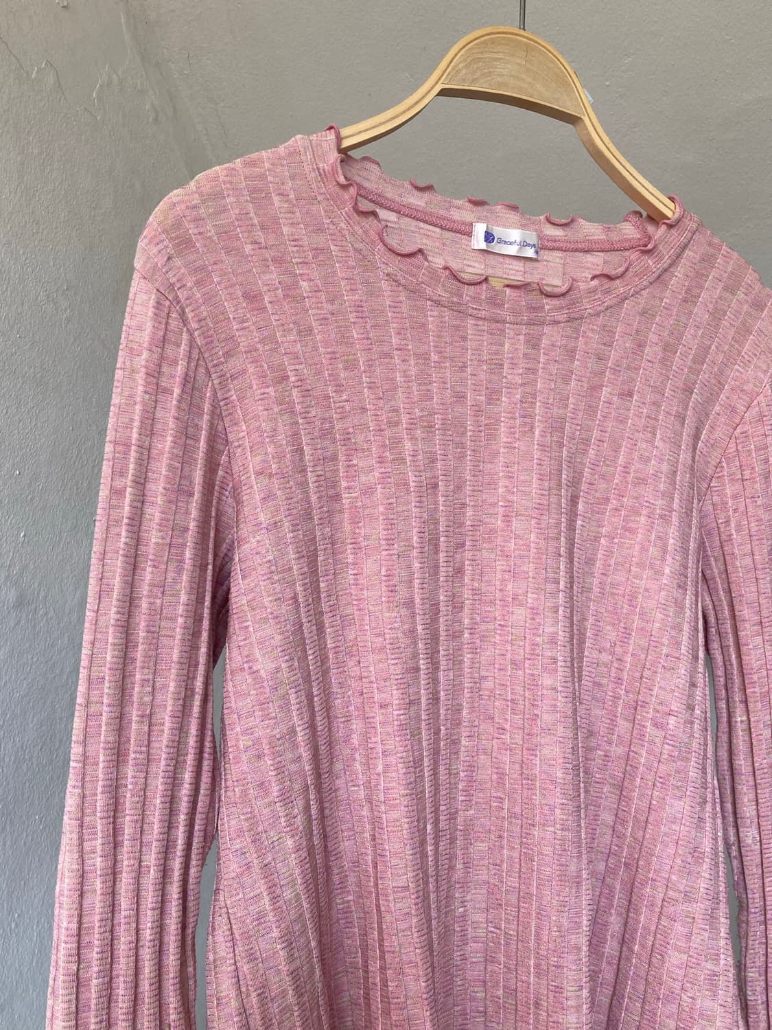 베이직 롱슬리브 레이어드 레이스 탑 상품이미지2