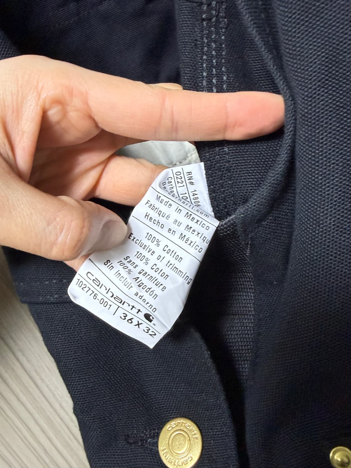 칼하트 덕 빕 남성 오버롤 멜빵 바지 36x32 블랙 상품이미지7