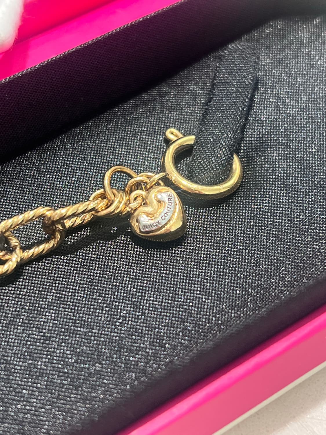 Y2k Juicy couture 쥬시꾸뛰르 하트 자물쇠 체인 브레이슬릿 상품이미지7