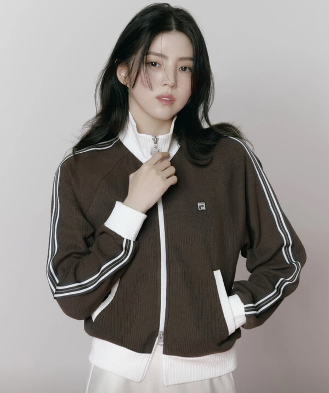 휠라 <한소희 착용> 1911 여성 니트트랙 집업 상품이미지1