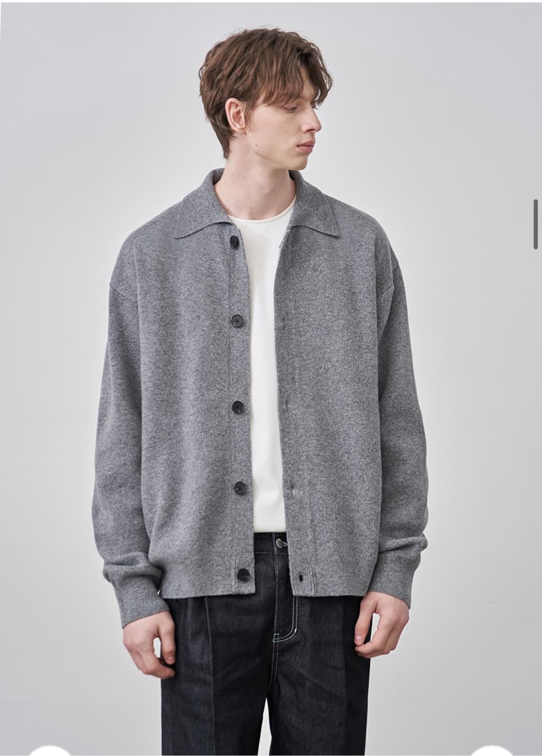 (새상품)(L) 드로우핏 벌키 울 카라 니트 가디건 [M.GREY] 판매 상품이미지6