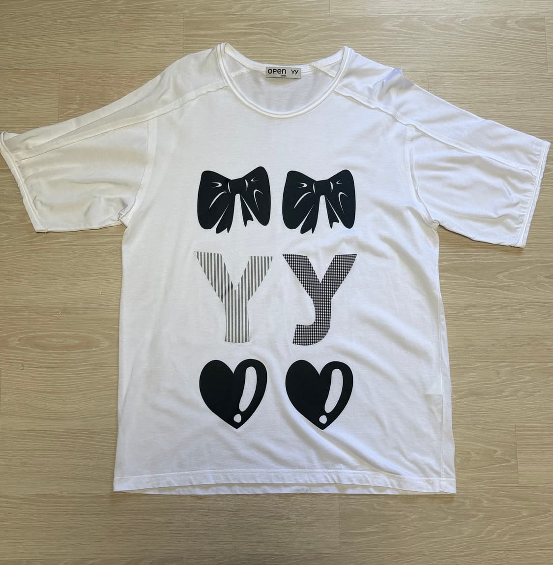 오픈와이와이 RIBBON YY T-SHIRT (WHITE) 상품이미지4