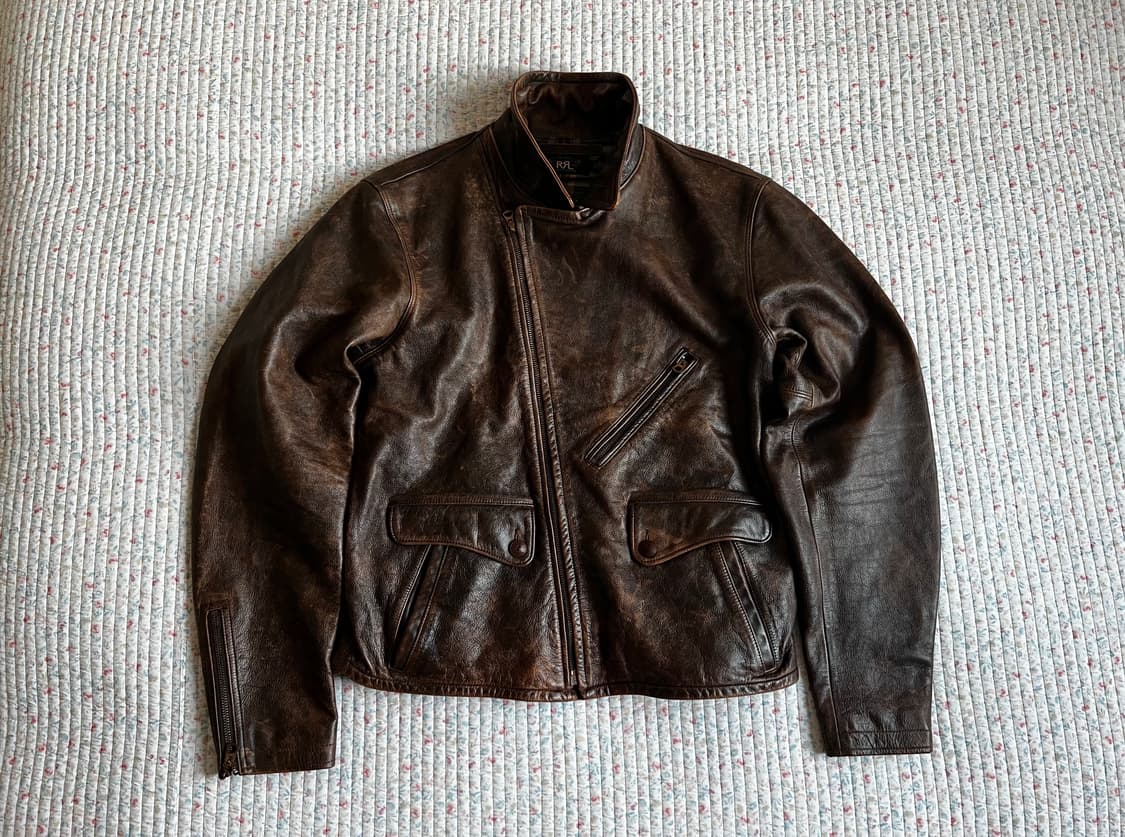 RRL 더블알엘 24ss 더블라이더 딘 모토 레더 가죽 자켓 M 상품이미지3