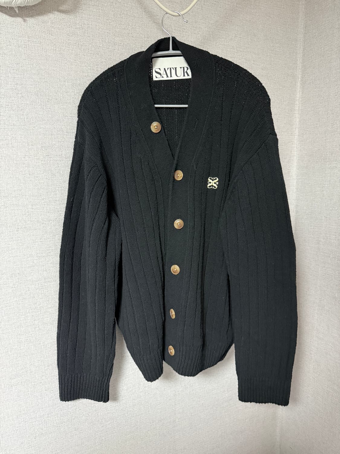 세터 오버사이즈 부클 가디건 블랙 xl 상품이미지2