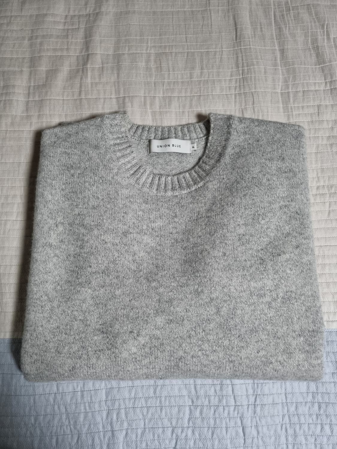 유니온블루 캐시미어 울 크루넥 니트 v2 멜란지 그레이 XL 상품이미지2