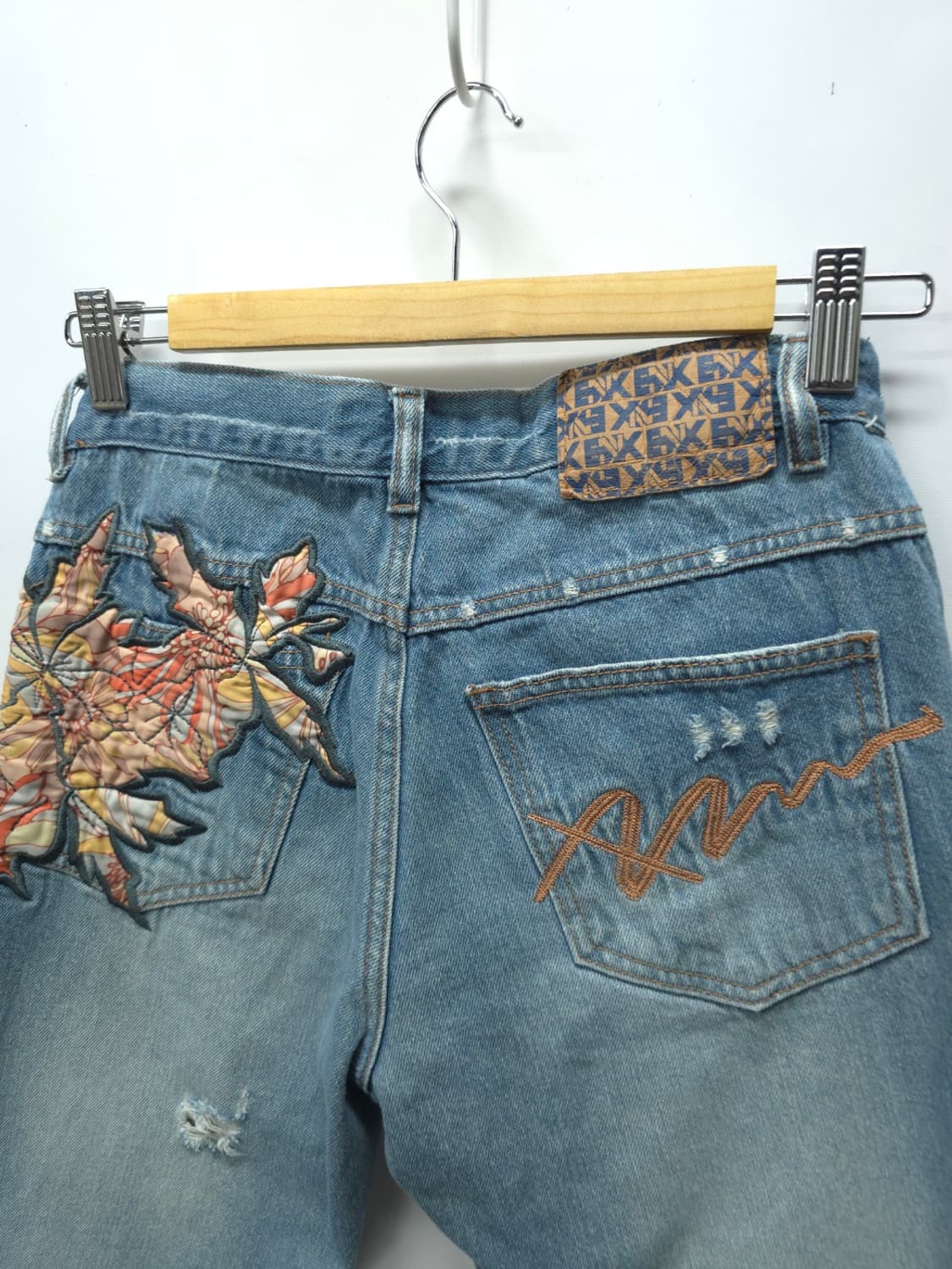 ​BNX 여성 빈티지 Y2K 패치워크 스터드 데님 팬츠 (27) 상품이미지8