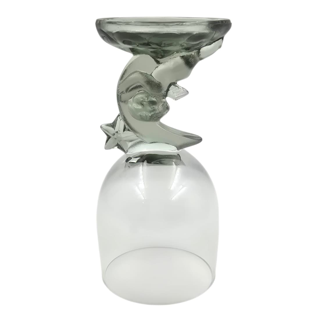 80s 이시즈카 유리 공예 엔틱 천사&달 와인잔 1p 상품이미지4