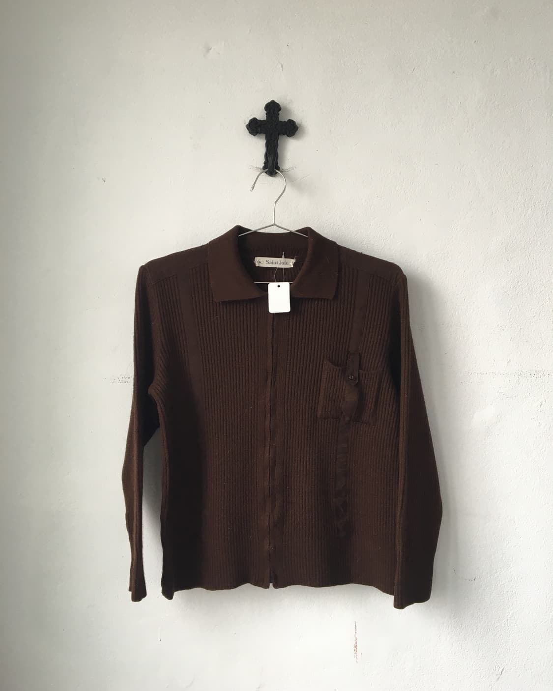Pocket point ribbed knit zip up 상품이미지2