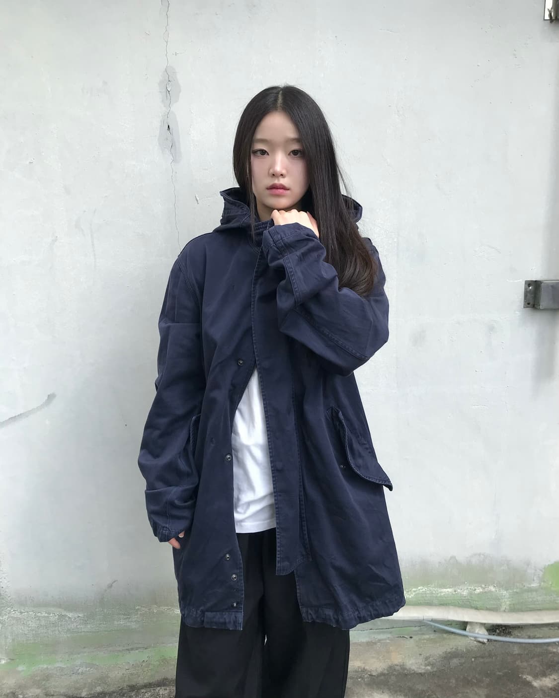 Cabane de Zucca 네이비 후드 집업 자켓 상품이미지4