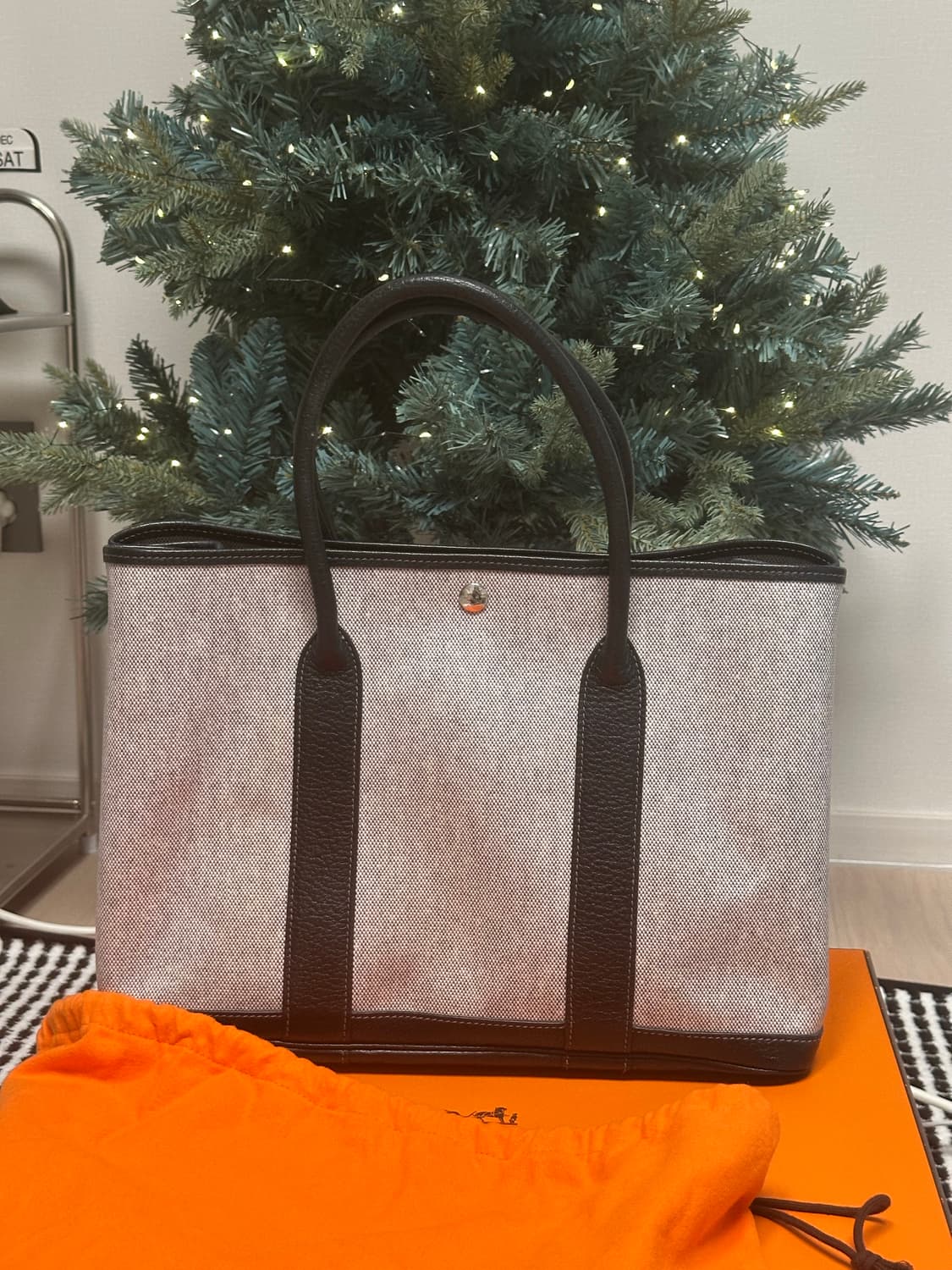 에르메스 가든 파티 바이킹 캔버스 네곤다 & 팔라듐 하드웨어 36 에크 상품이미지9