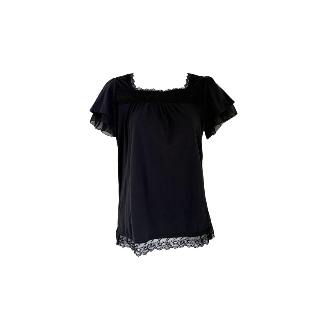sheer sleeve lace square top 상품이미지1
