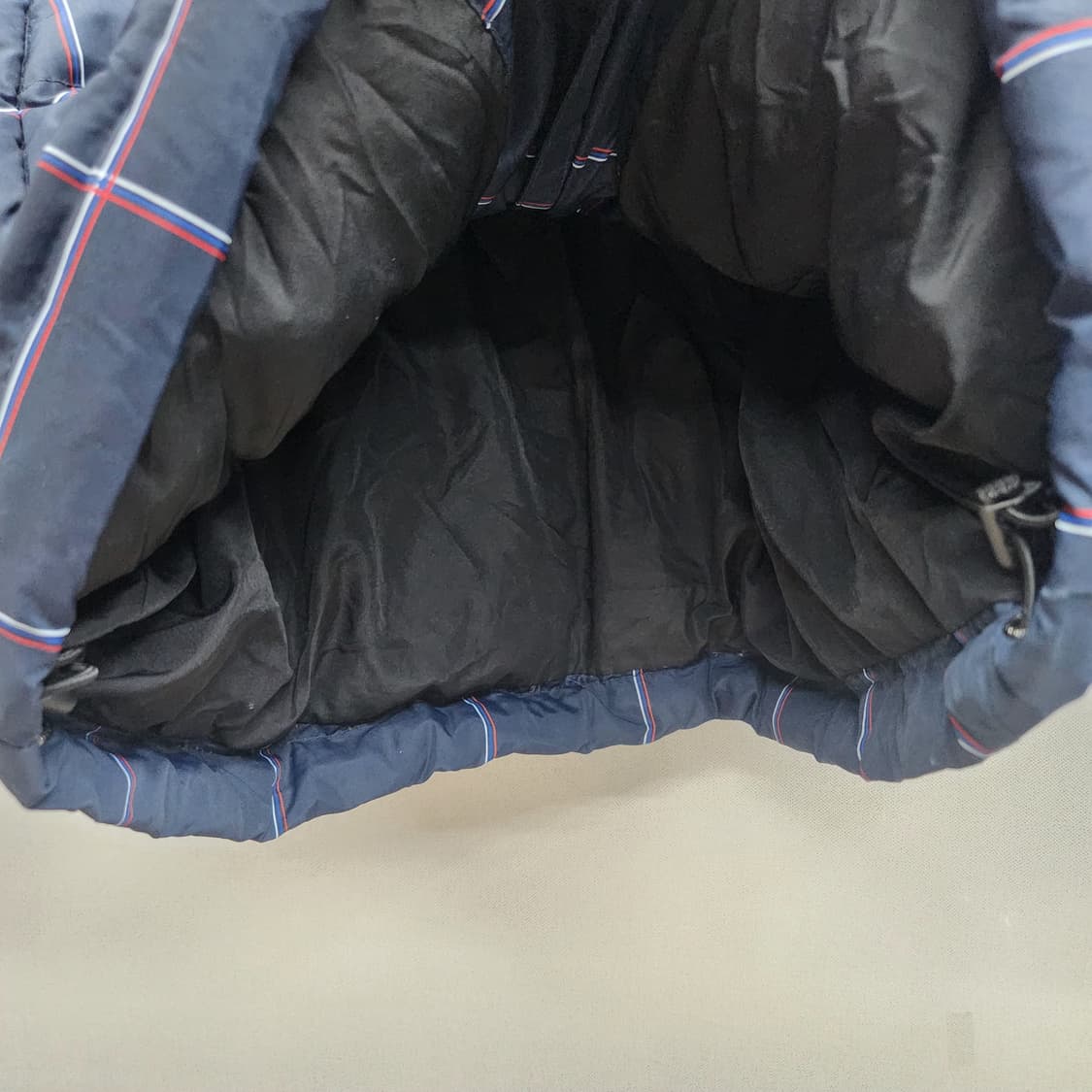 후아유 바시티 체크 푸퍼 덕다운 스트링패딩 S(L) 남여공용 상품이미지5