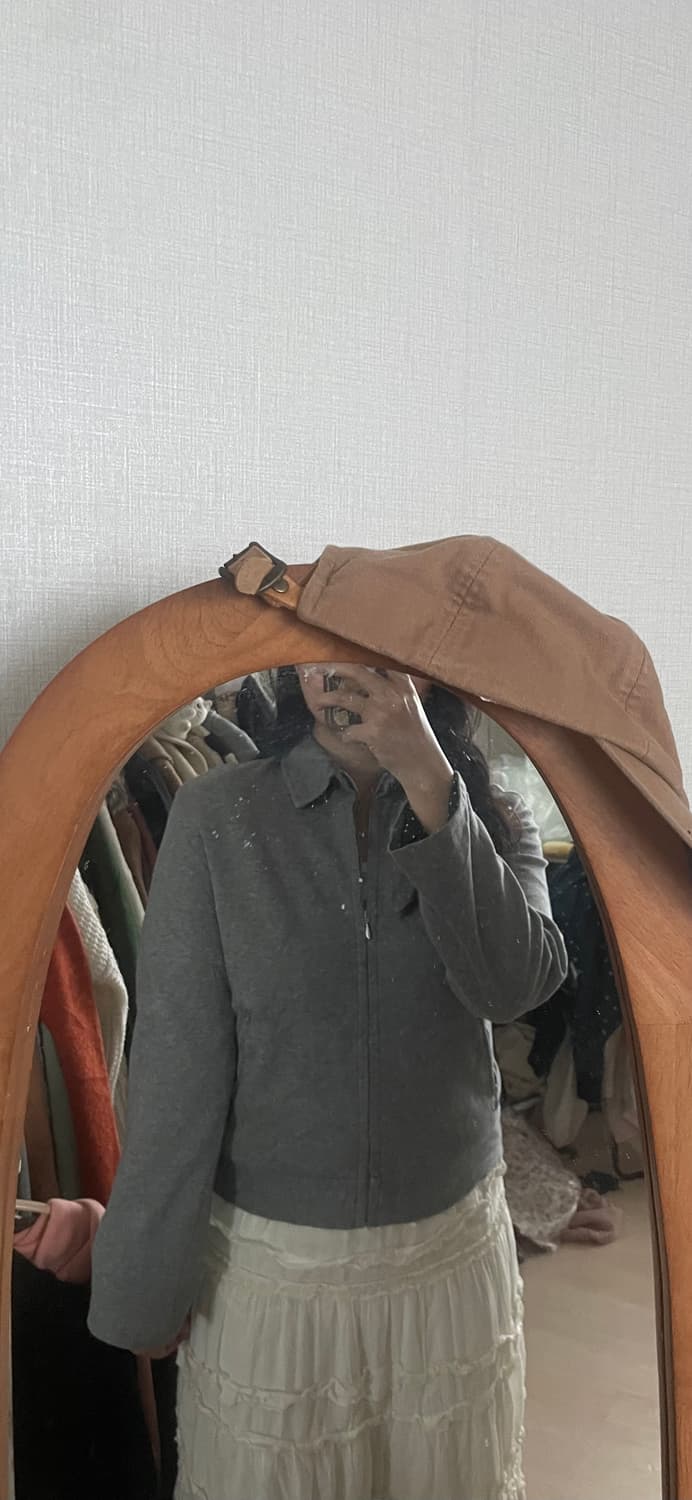 모리걸 빈티지 도트 그레이 져지 🩶💙 상품이미지4