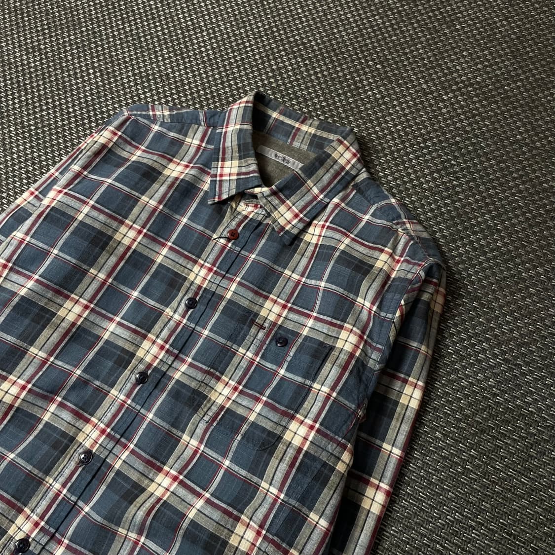 시리즈 네이비 레드 체크 패턴 긴팔 셔츠 105 상품이미지5