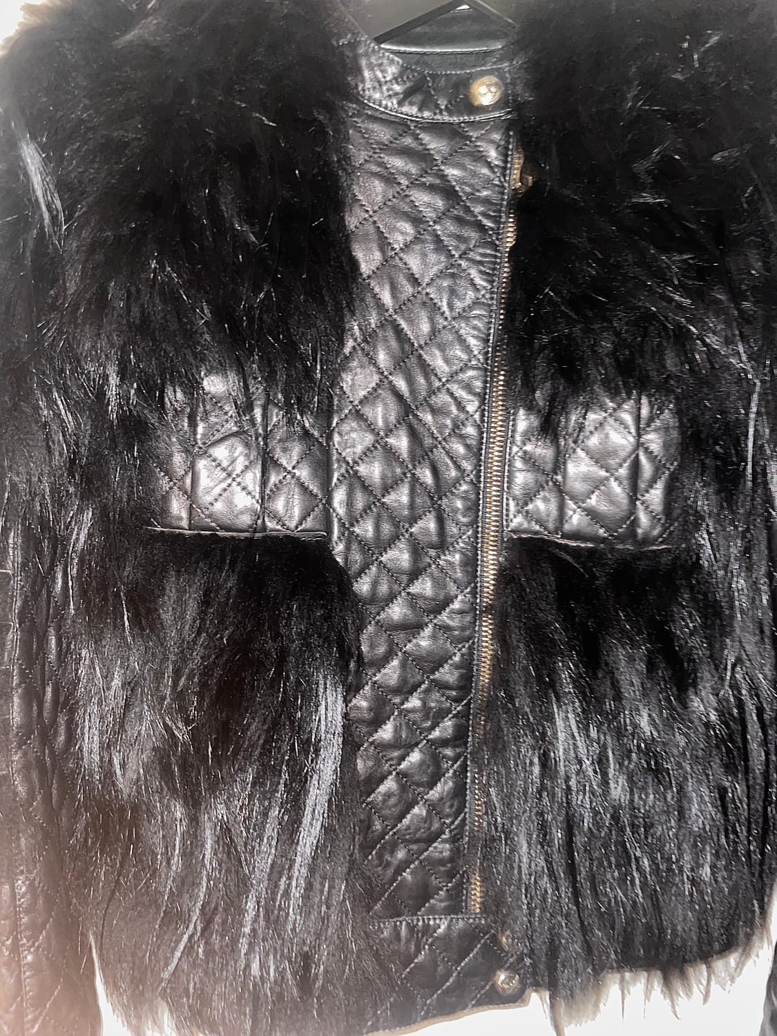 Balmain 12aw 라쿤퍼 크로스 렘스킨 레더자켓 상품이미지2