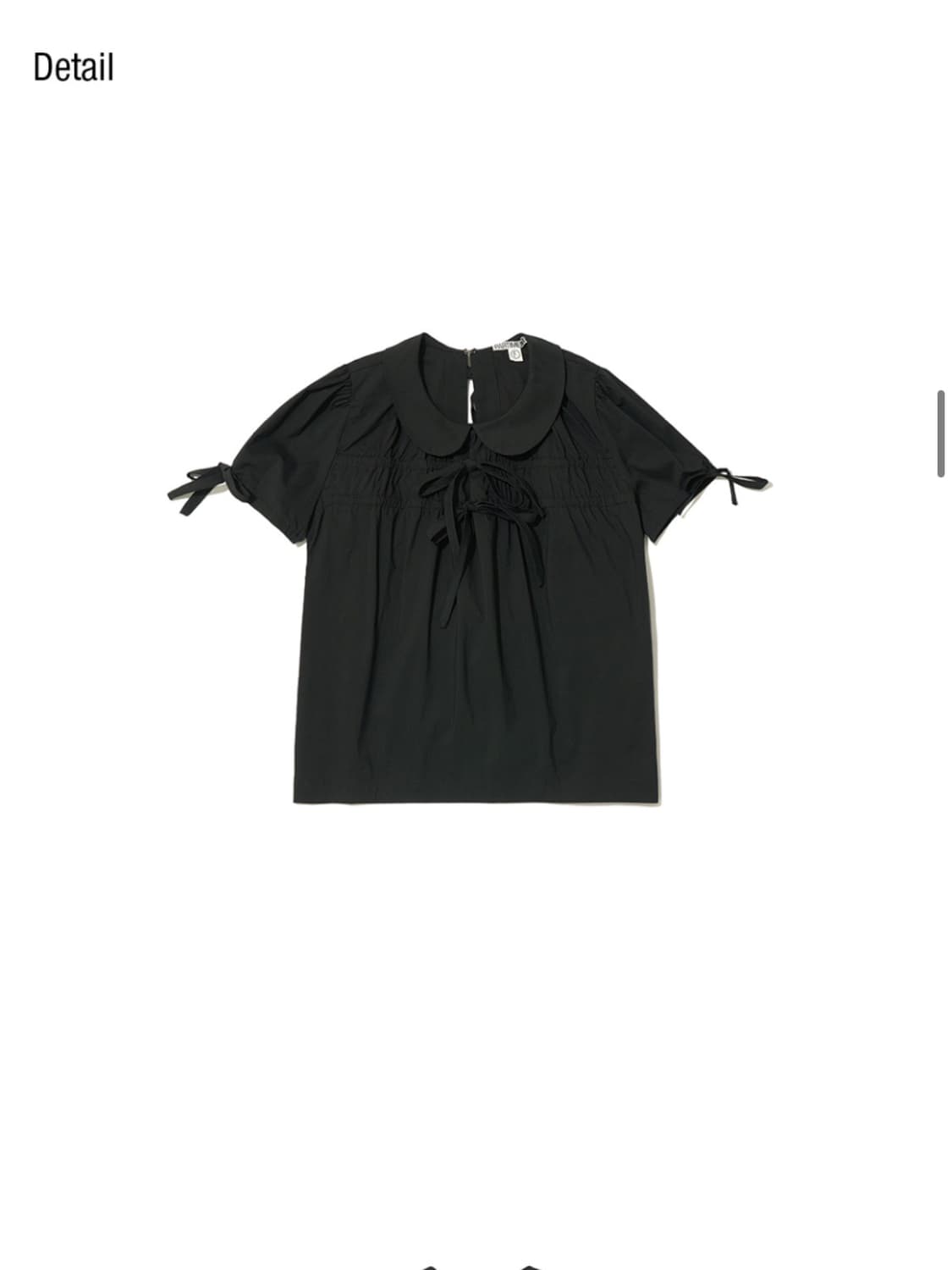 파르티멘토 오픈 백 리본 퍼프 블라우스_블랙 상품이미지3