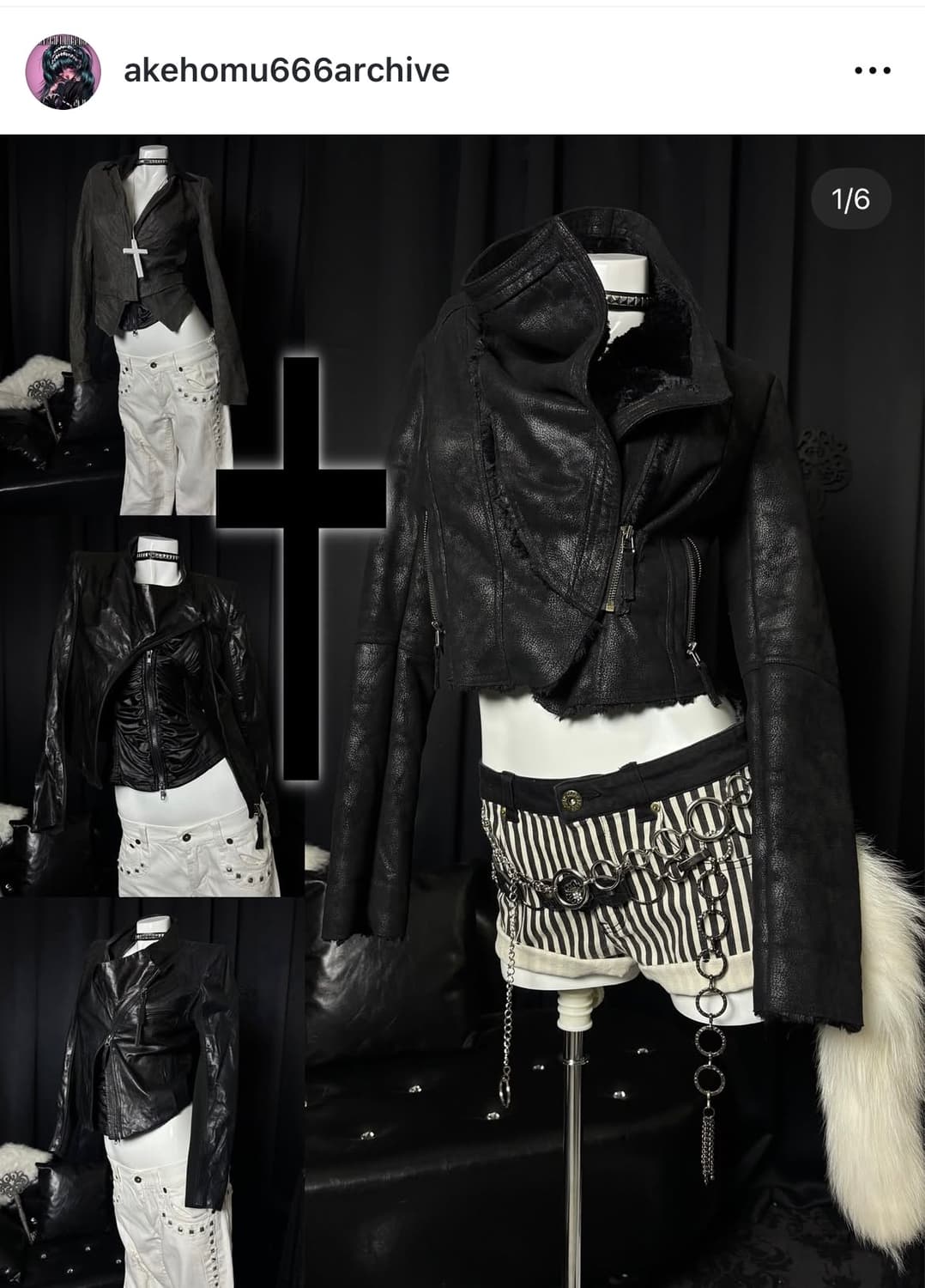 아케호무 akehomu 크롭 가죽퍼무스탕 일본 빈티지 샵오공이 큐빈티지 상품이미지2