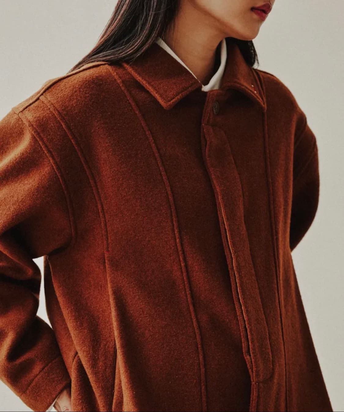 더블레이어 울 자켓 브라운 m 상품이미지1