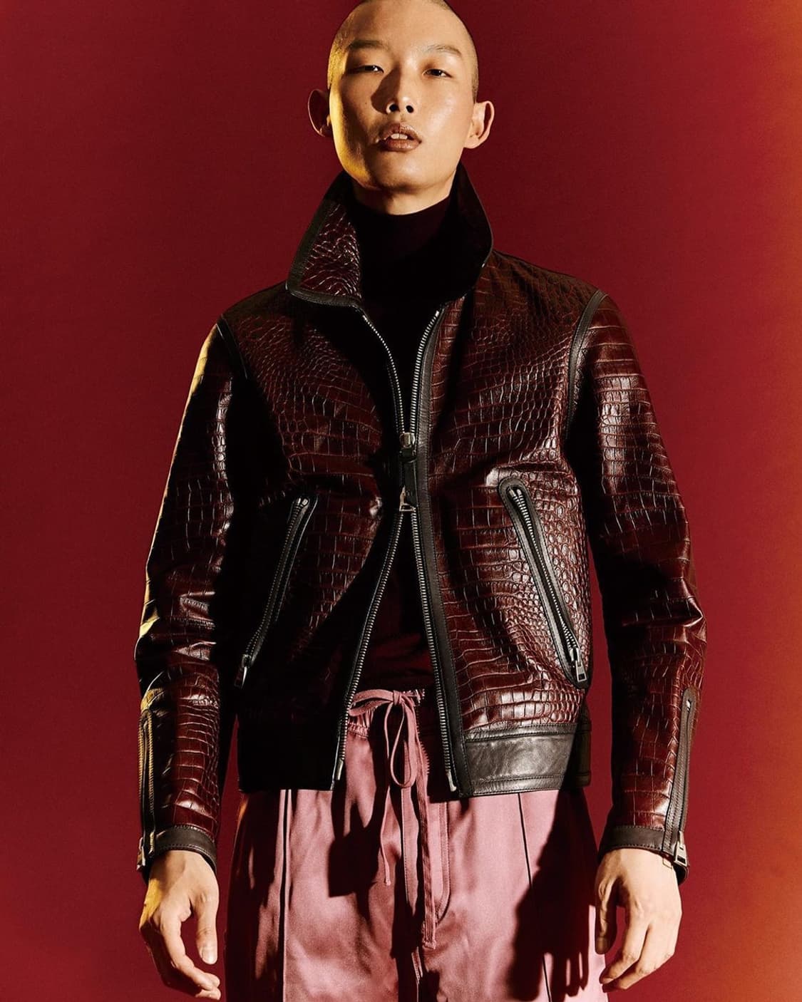 톰포드 무광크록이펙트 레더트리밍 신상 가죽자켓 상품이미지1