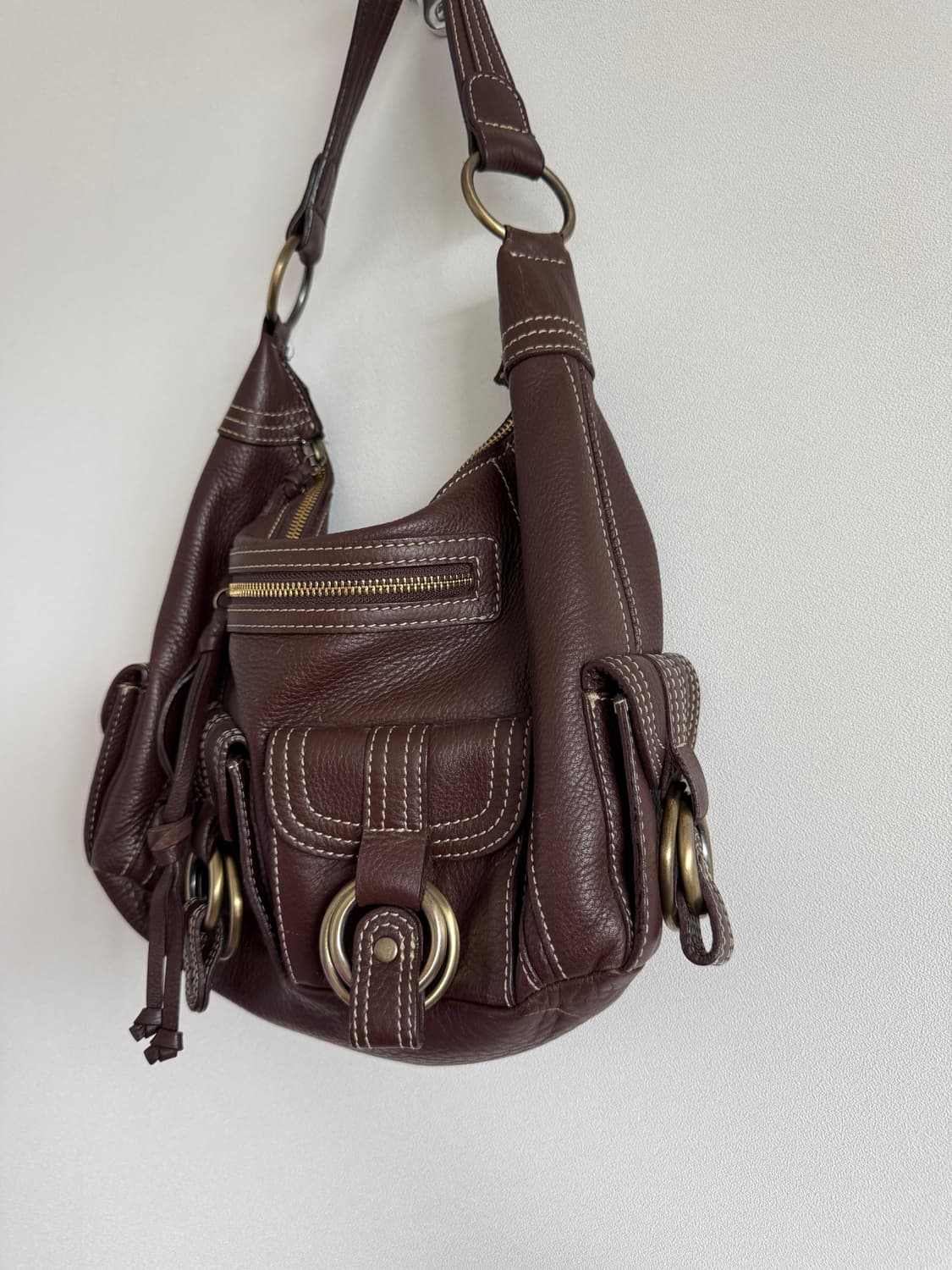 Pre owned 레더 숄더백 상품이미지4