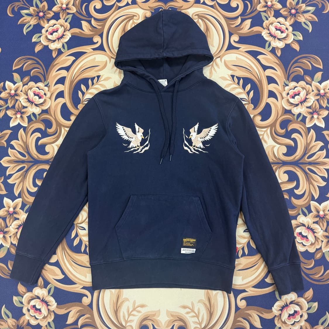 (L)소버먼트 soverment 자수 후드티셔츠(네이비) 상품이미지3