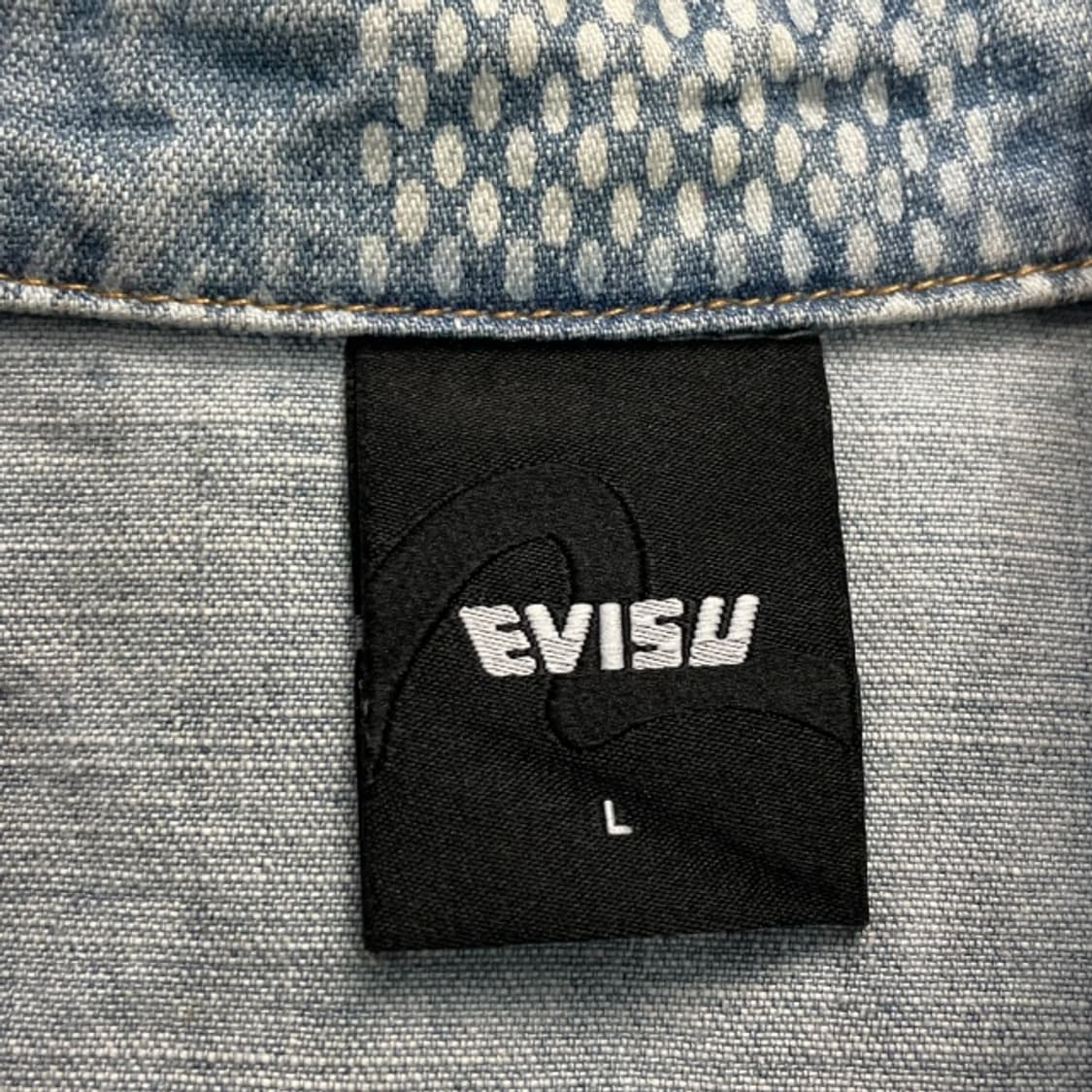 100 에비수 빅로고 패치워크 데님 셔츠  상품이미지3