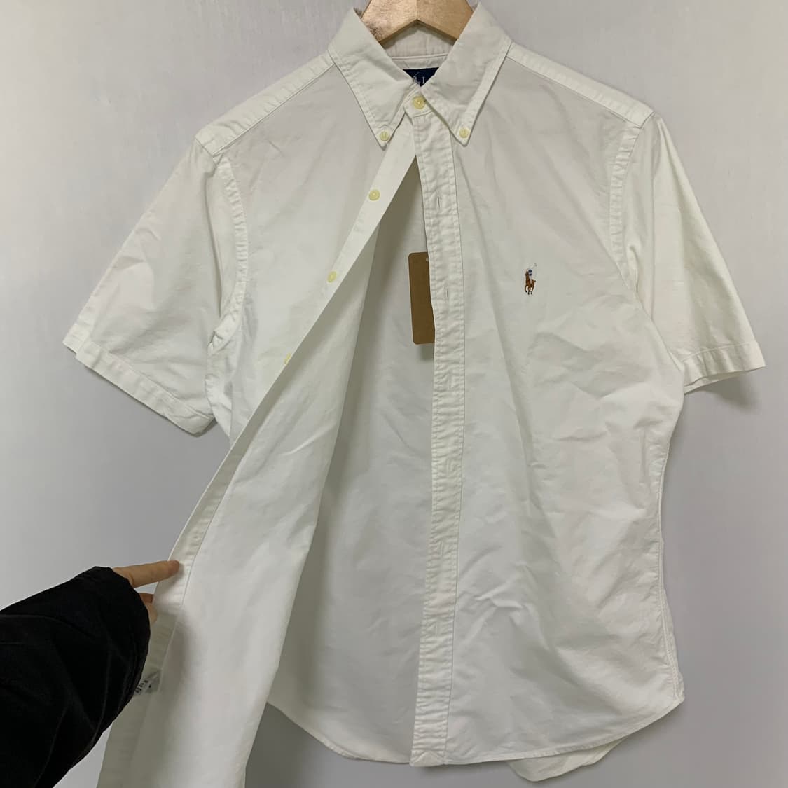 폴로랄프로렌 클래식 핏 반팔 셔츠 아이보리 남성 S 남녀공용 상품이미지7