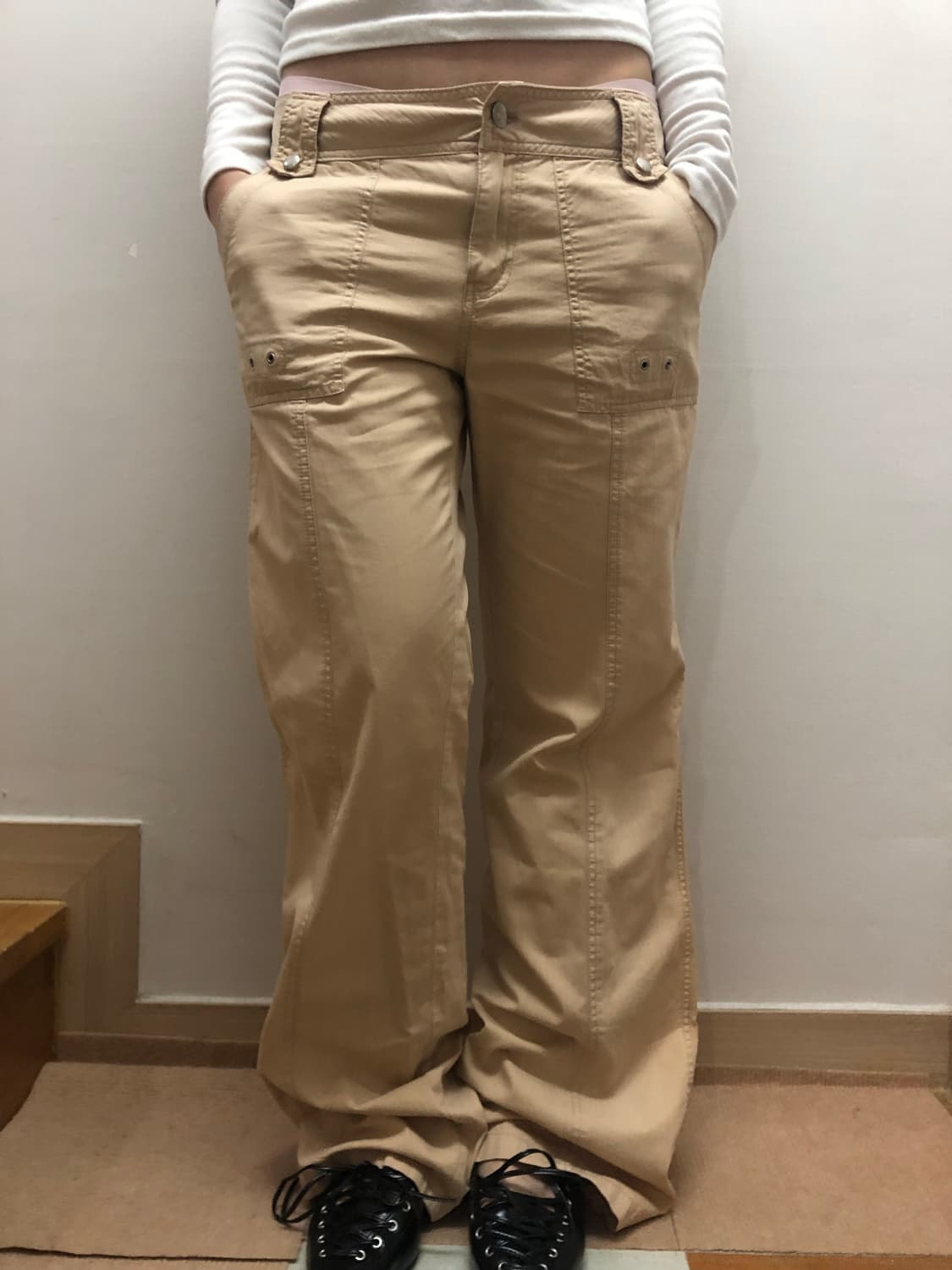 빈티지 베이지 포켓 디테일 팬츠 상품이미지3