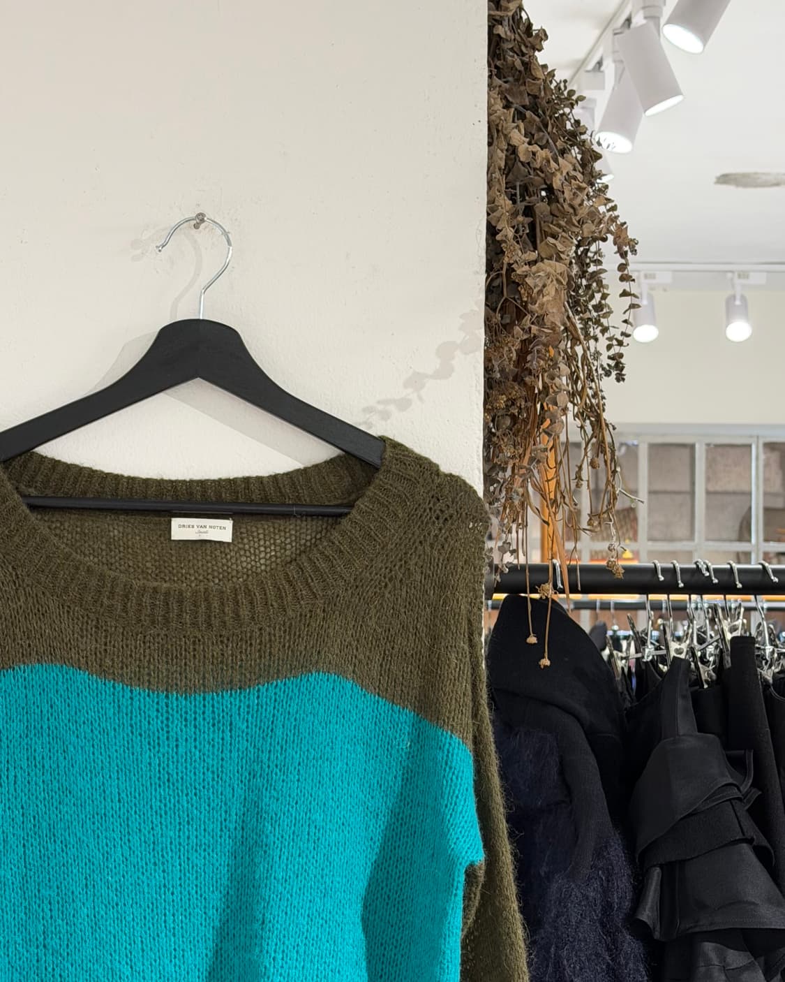 드리스 반 노튼 민트 배색 알파카 블렌드 니트  상품이미지3