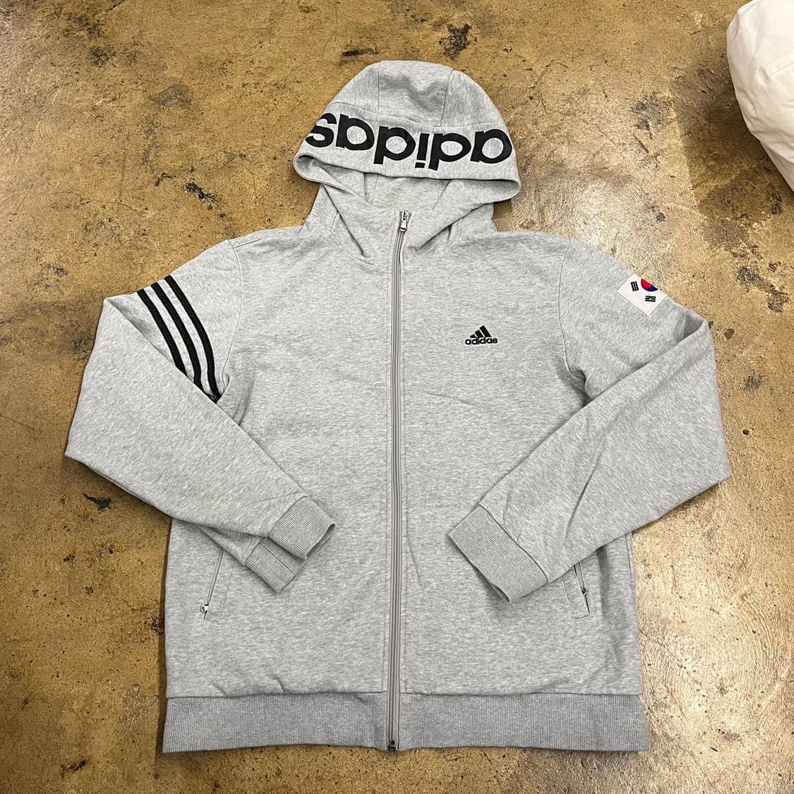 [정품/100] 아디다스 그레이 후드 집업 b17 상품이미지2