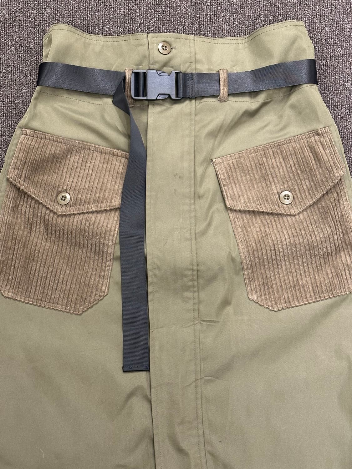 OS)Japanese vintage 여성 벨티드 코듀로이 집업 카고 스커 상품이미지2