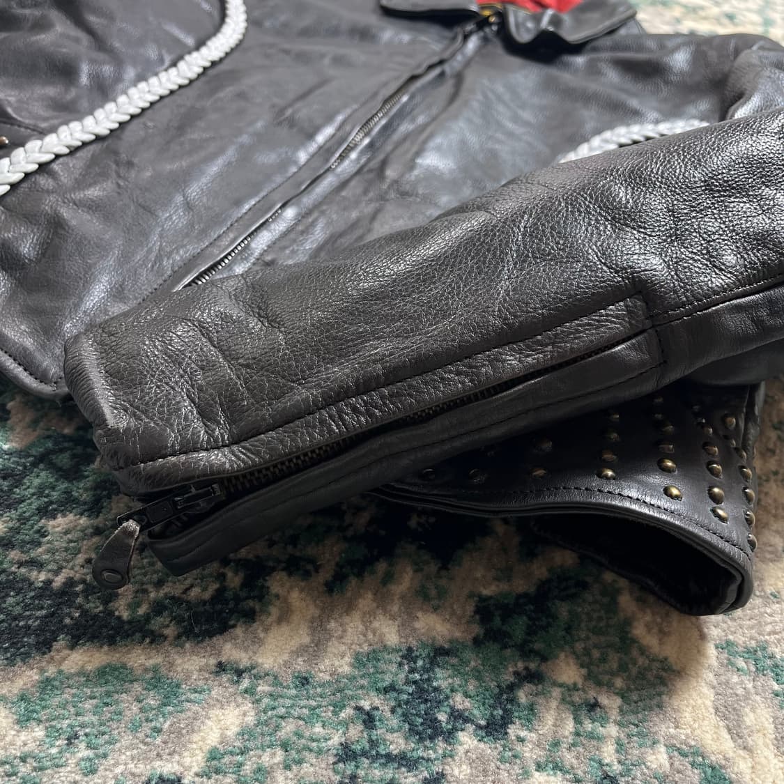 90s UNIK real Leather pakistan 가죽 자켓(L) 상품이미지4