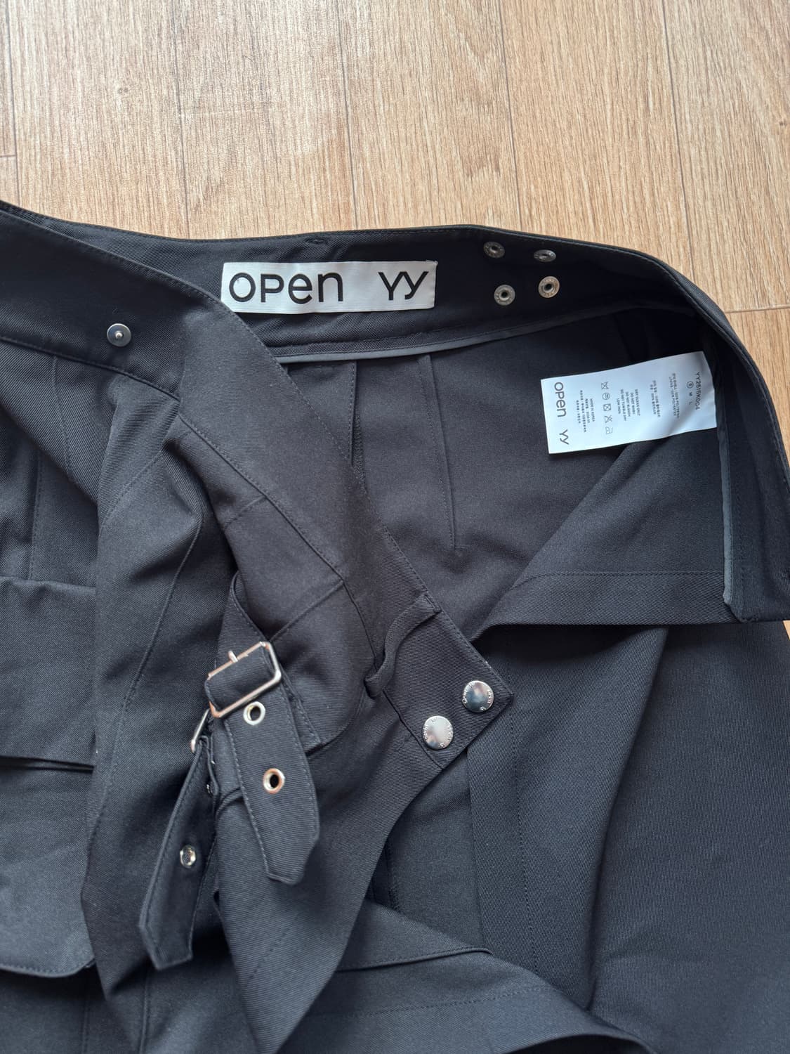 오픈 와이와이 플리츠 카고 포켓 킬트 미디 스커트 상품이미지2