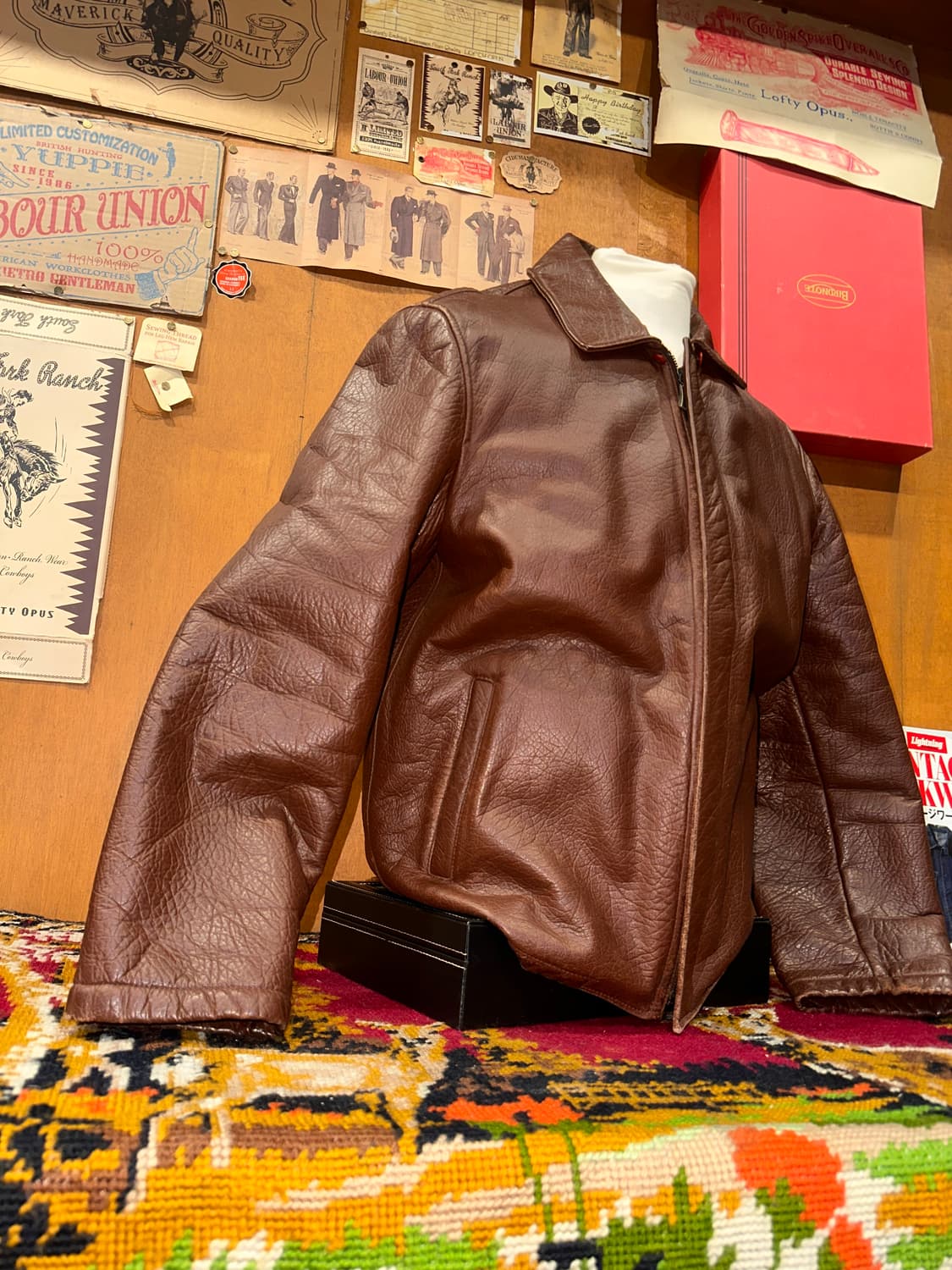 ( L-XL ) 가죽자켓 레더자켓 소가죽자켓 빈티지가죽자켓 봄버자켓 상품이미지2