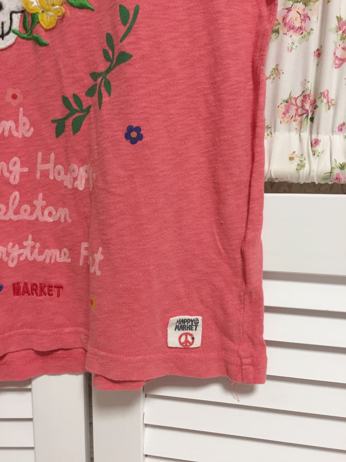 빈티지 해골 자수 반팔 상품이미지3