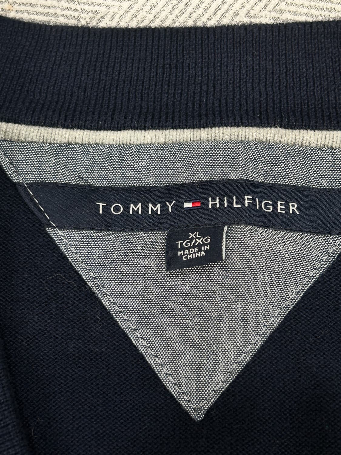 타미힐피거 체크 패턴 가디건 남성 XL 네이비/버건디 상품이미지5