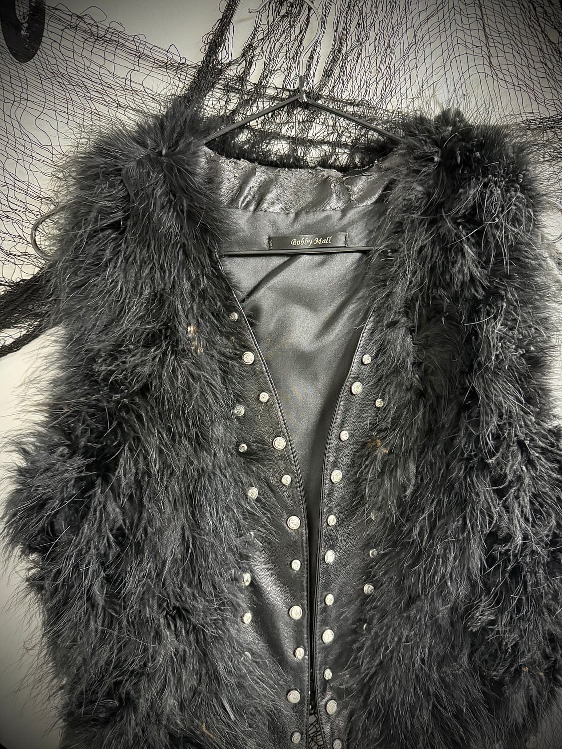 00s punk mood jewerly fur vest 상품이미지5