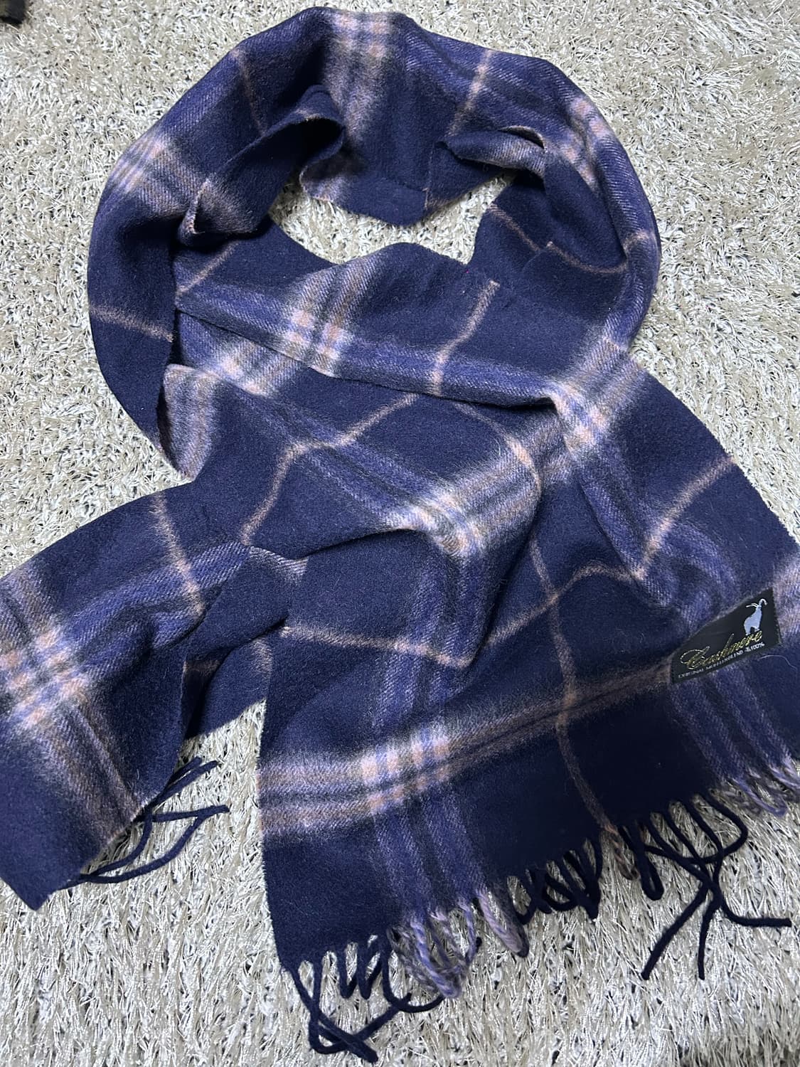 캐시미어 체크 목도리 상품이미지1