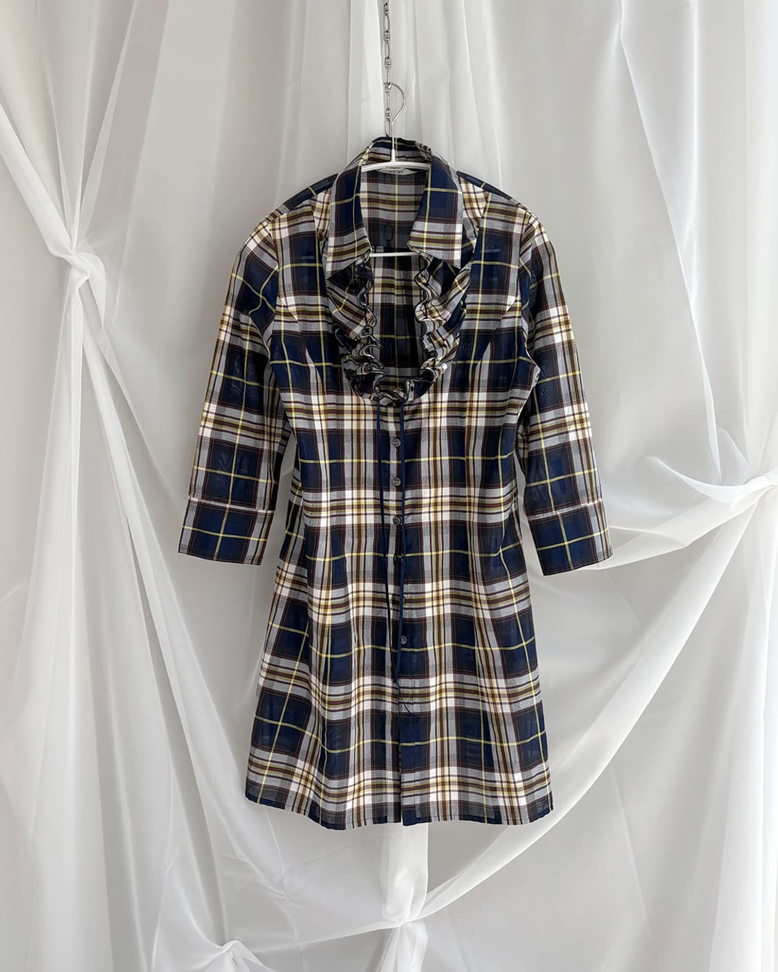 seize neck frill strap unique shirt 상품이미지1
