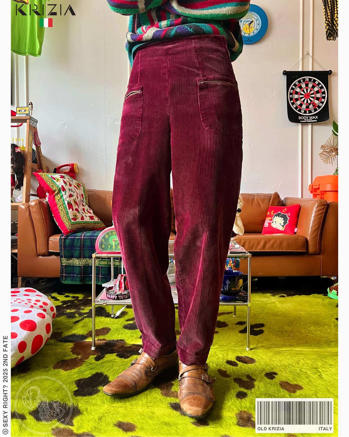 1980-90s Krizia Italy Old Corduroy Pants 상품이미지1