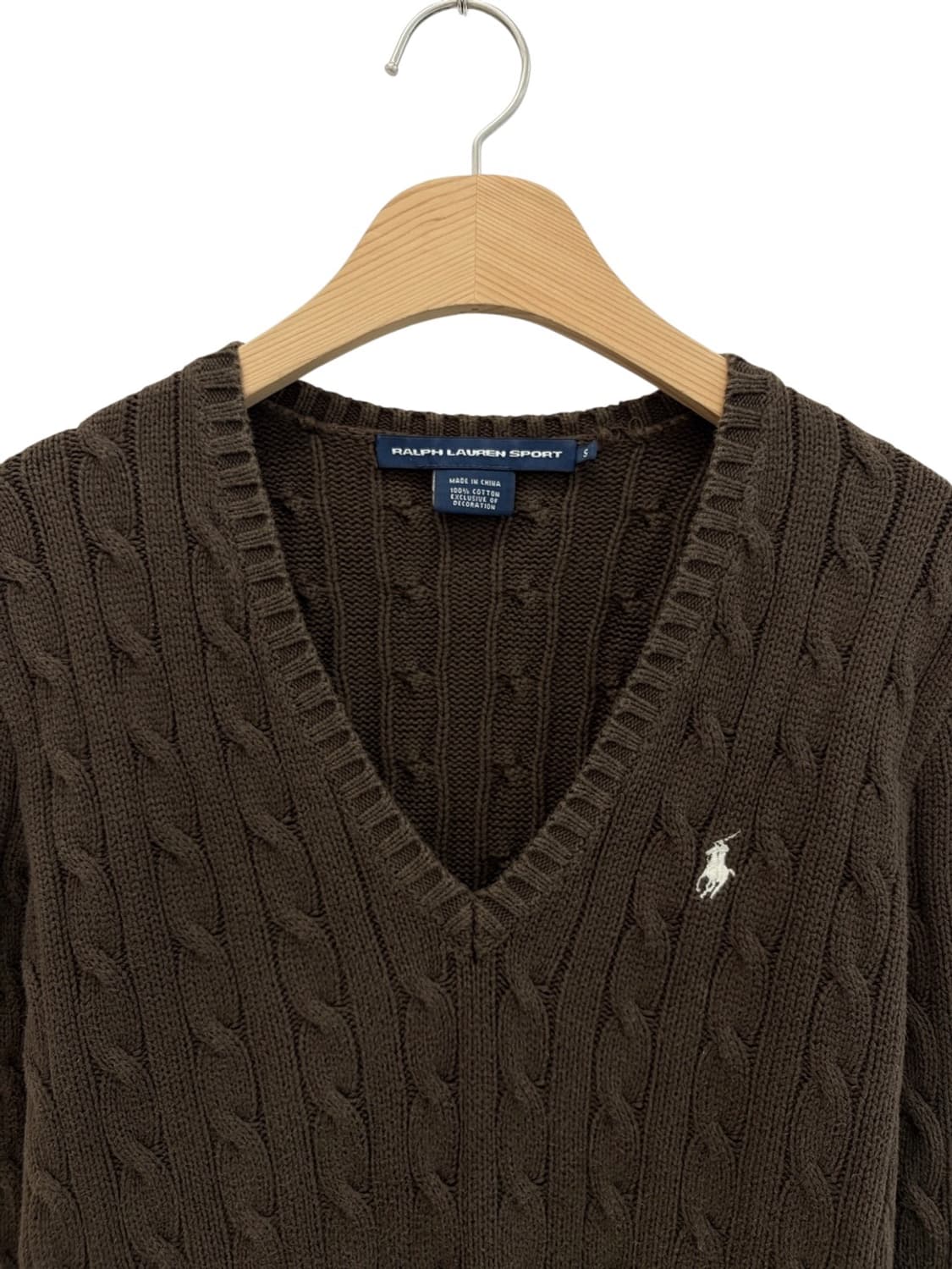 폴로 브이넥 니트 브라운 (S)  상품이미지2