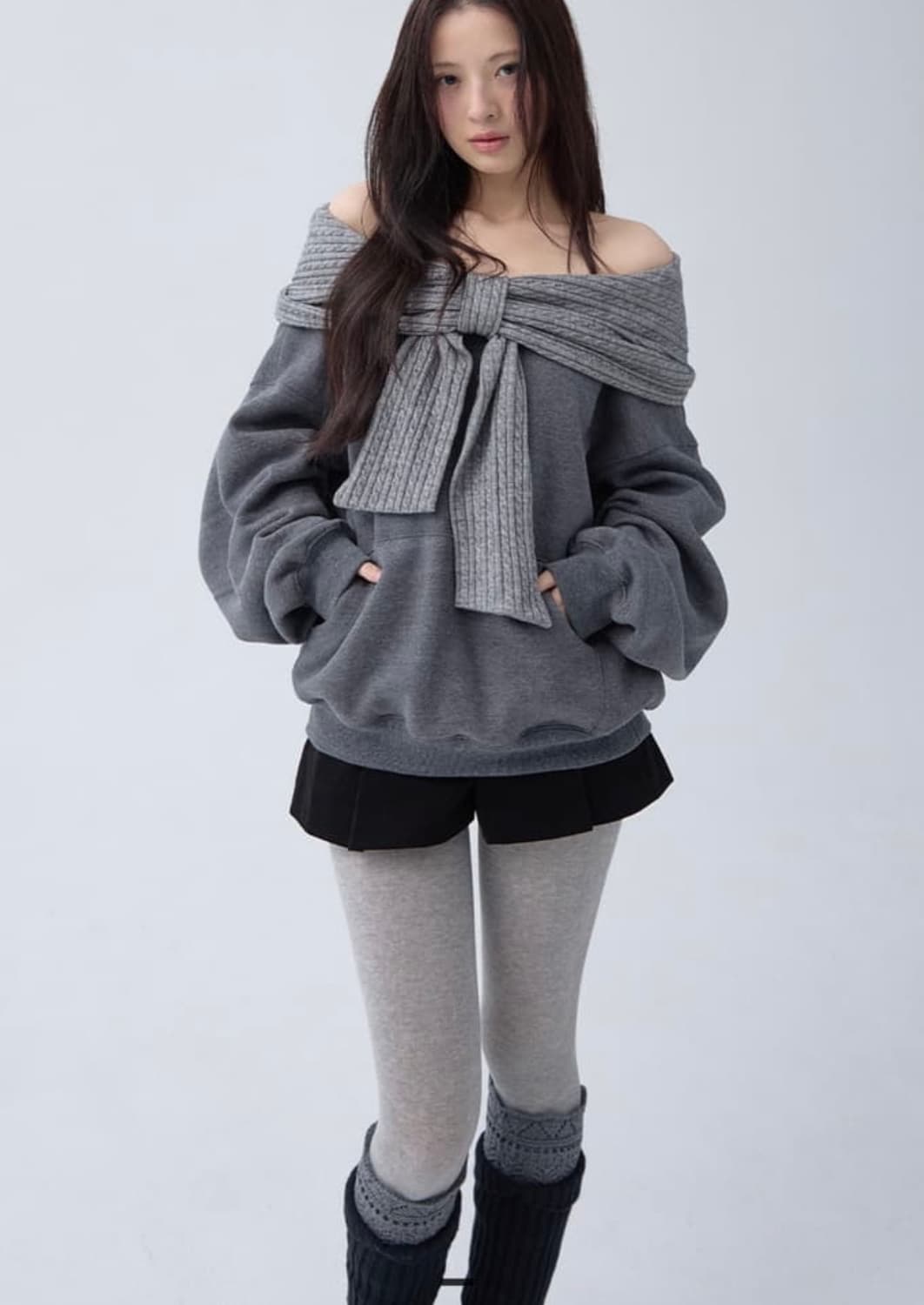 더티스 리본후드 그레이 상품이미지1