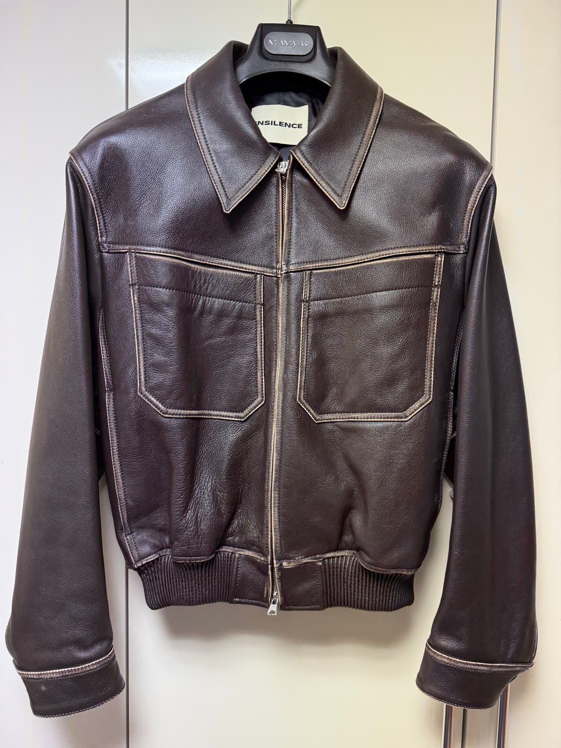 [S] 인사일런스 레더 자켓 다크브라운 상품이미지6