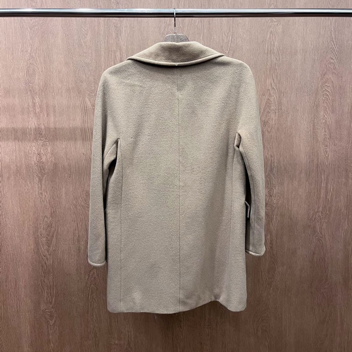 막스마라 트렌치 울코트 더블 브레스티드 포켓 디테일 스트레이트핏 베이지 상품이미지3