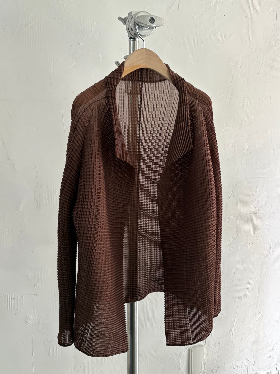 Issey Miyake 이세이미야케 플리츠 브라운 오픈 가디건 상품이미지8