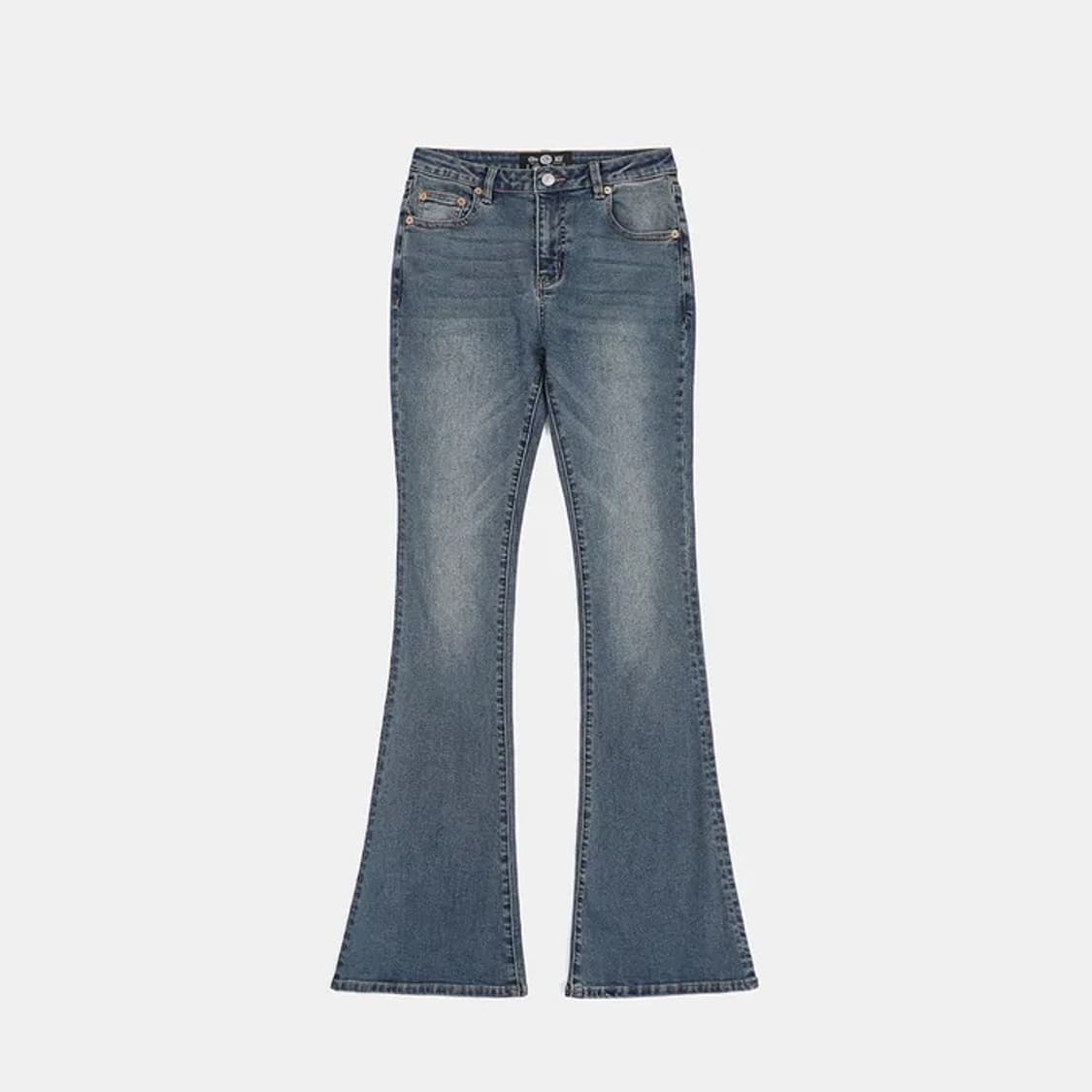 배드블러드 로우라이즈 부츠컷 진 - 미드블루 상품이미지2