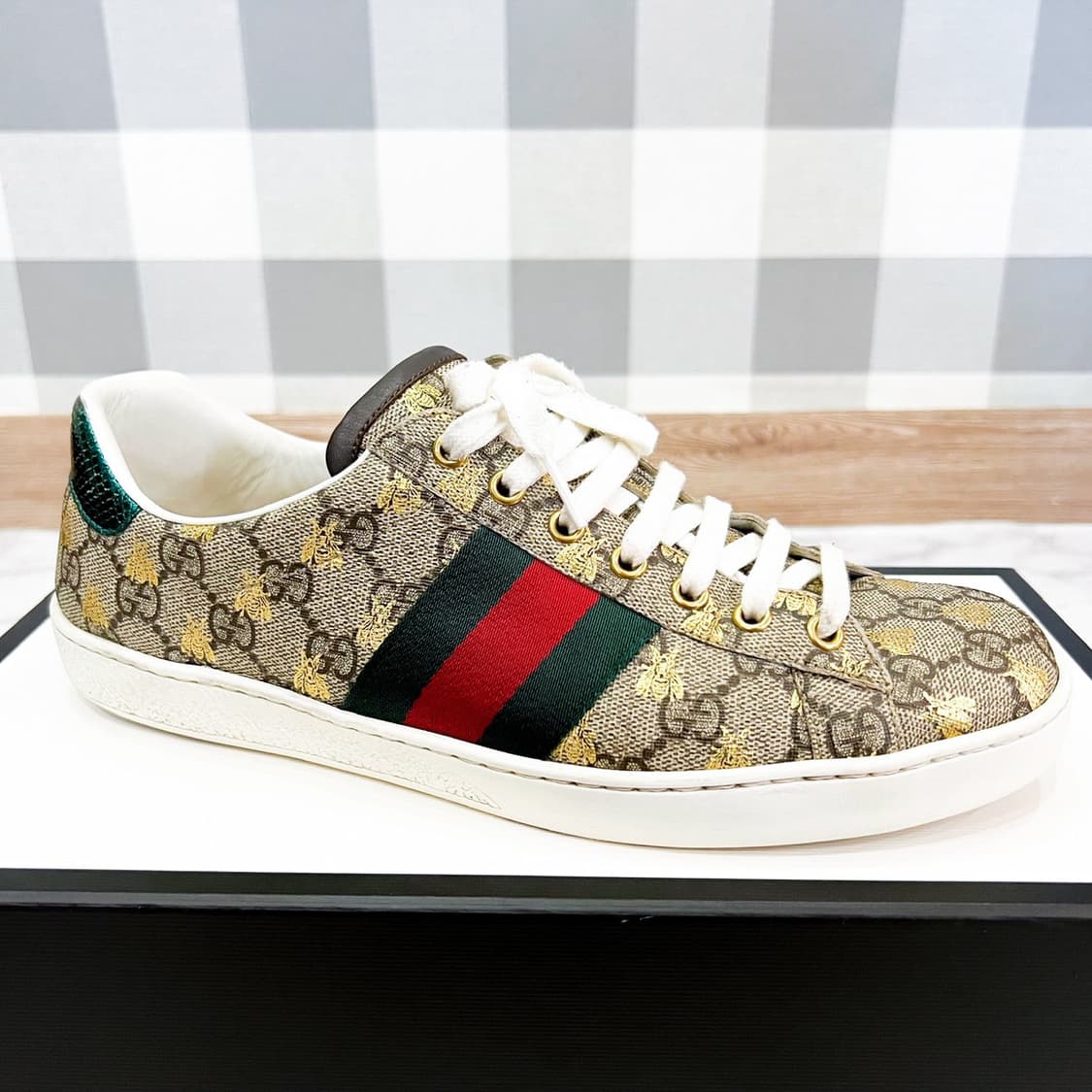 [UK8.5] 구찌 GG 에이스 수프림 꿀벌 스니커즈 상품이미지3